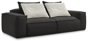 Черен диван от изкуствена кожа 260 cm Boheme – Bobochic Paris