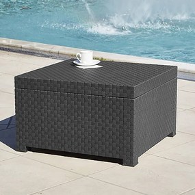 Градинска маса за съхранение от изкуствен ратан 56x56 cm – Juinsa