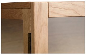 Витрина от дъбова дървесина в естествен цвят 140x100 cm Elba - Unique Furniture
