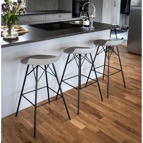 Сиви бар столове в комплект 2 бр. (височина на седалката 71 cm) Tori – Tenzo