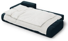 Кадифен сгъваем/с място за съхранение ъглов диван в петролен цвят (ляв ъгъл) Linz – Cosmopolitan Design