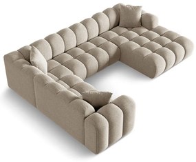 Светлокафяв шенилов ъглов диван (ляв ъгъл/U форма) Treno – Cosmopolitan Design