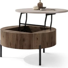 ФРИДА Бежово Таупе / Елегантен Орех – МОДЕРНА ХОЛНА МАСА С ПОВДИГАЩ ПЛОТ И СКРИТО ПРОСТРАНСТВО ЗА СЪХРАНЕНИЕ