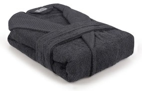 Антрацитен памучен халат за баня размер M Cappa - Foutastic