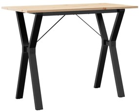 3282719 vidaXL Трапезна маса Y-образна рамка 100x50x75 см бор масив и стомана