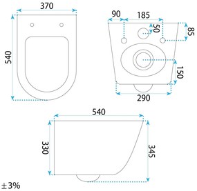 Комплект: Стенна тоалетна чиния + Мивка за плот Rea Duo White