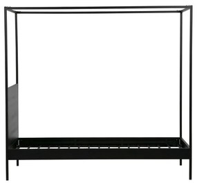 Черно метално единично легло с включена подматрачна рамка 90x200 cm Dani – WOOOD