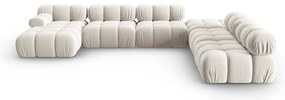 Бежов кадифен модулен ъглов диван (десен ъгъл/U форма) Bellis – Micadoni