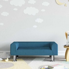 3196329 vidaXL Детски диван, синьо, 70x45x26,5 см, кадифе