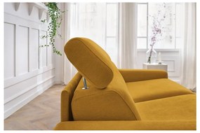 Разтегателен диван в цвят горчица 215 cm Monaco – Bobochic Paris