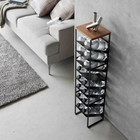 Черен метален стелаж за вино брой бутилки 16 20x88,5x19 cm Tower – YAMAZAKI