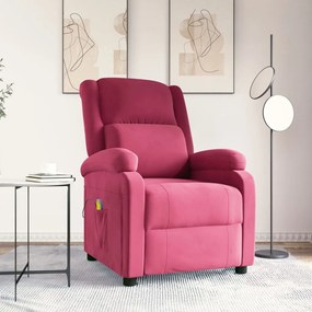 342415 vidaXL Масажен стол, виненочервен, кадифе