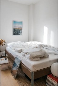 Кафяво двойно легло от масивен бор с включена подматрачна рамка 140x200 cm Core – Karup Design