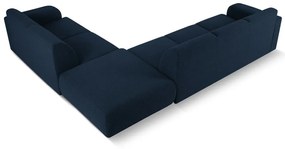 Тъмносин ъглов диван от плат букле (десен ъгъл) Molino - Micadoni Home