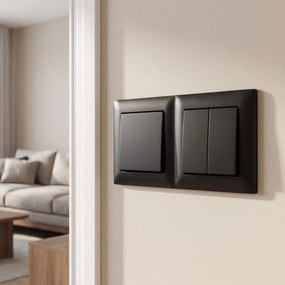 Двойна рамка за контакти OSTE JNH014-2F Black