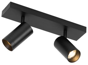 Модерен таванен прожектор черен регулируем 2-светлина - Jeana Luxe