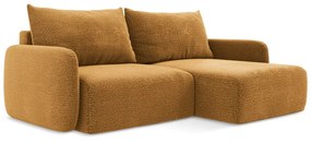 Оранжев разтегателен ъглов диван с място за съхранение (десен ъгъл) Kalena – Makamii