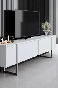 ТВ шкаф Luxe, цвят Бял Сребърен