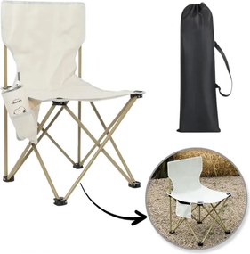 Сгъваем риболовен стол с калъф за съхранение Кремообразно