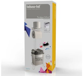 Стояща поставка за тоалетна хартия TEKNO TEL MG-098WW , с кошче