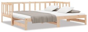 836156 vidaXL Канапе с изтеглящо разтегателно легло 90x200 см бор масив
