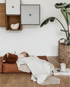 Детски сгъваем фотьойл с табуретка Creamy Mini Cube - Karup Design