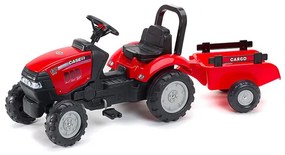 Детски трактор с ремарке и педали Case IH - червен