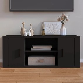 823092 vidaXL ТB шкаф, черен, 100x35x40 см, инженерно дърво