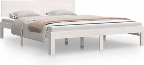 810506 vidaXL Рамка за легло, бяла, бор масив, 160х200 см