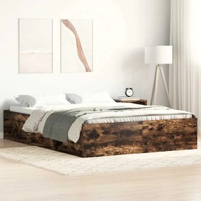 3203856 vidaXL Рамка за легло, опушен дъб, 120x200 см