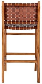 Кафяв бар стол от тиково дърво 101 cm Perugia - House Nordic