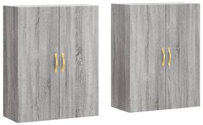 3195609 vidaXL Стенни шкафове, 2 бр, сив сонома, 69,5x34x90 см