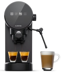 Klarstein Furore, кафемашина за еспресо от неръждаема стомана, компактна, 20 bar, дигитален дисплей, 2 чаши