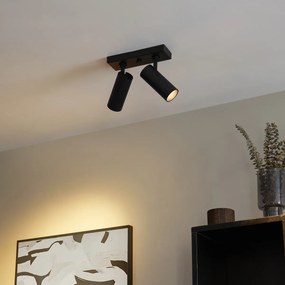 Модерна таванна лампа черна вкл. LED димируема 2-лампи - Tate