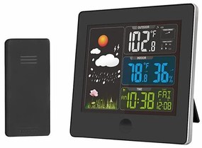 Solight TE80 - Метеорологична станция с LCD дисплей 230V черен