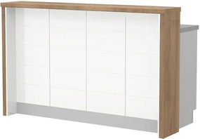 Островна кухненска пейка Hudson-Length: 160 cm.-White-Pacific Walnut