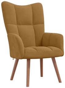 328059 vidaXL Релакс стол, кафяв, кадифе