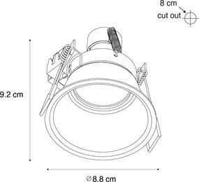 Смарт вграден прожектор бял IP44 вкл. Wifi GU10 50mm - Dept