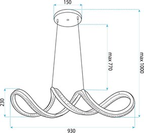 ВИСЯЩА ТАВАННА ЛАМПА G154-CP GOLD