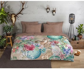 Кафяво фланелено спално бельо за единично легло 140x200 cm - HIP