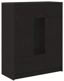 861851 vidaXL Бюфет с чекмеджета и вратички, черно и дъб, 73x31x90 см