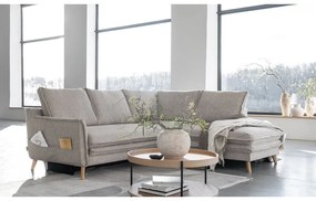 Бежов разтегателен ъглов диван (десен ъгъл) Charming Charlie – Miuform