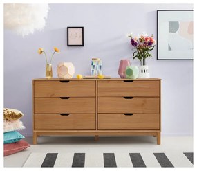 Нисък скрин от масивен бор в естествен цвят 150x75 cm Post – Støraa