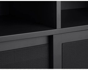 Черно метално шкафче с плъзгащи се врати 90x140x40 cm Veep – Unique Furniture