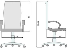 Работен офис стол Concord Eco, До 110 кг, Черен