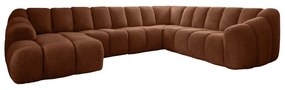 Теракотен ъглов диван (десен ъгъл/U форма) Shell – Miuform