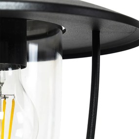 Модерна външна стенна лампа черна с прозрачно стъкло - Khana