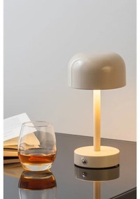 Кремава LED настолна лампа с метален абажур (височина 24,5 cm) James – Leitmotiv