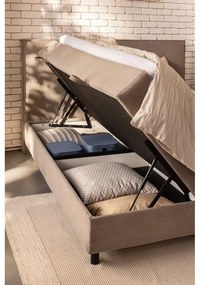 Бежово боксспринг легло с място за съхранение 160x200 cm Elva Bold – Bonami Selection