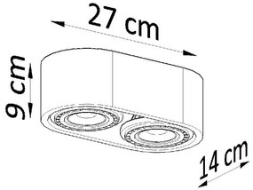 Сив прожектор 27x14 cm Spattio - Sollux